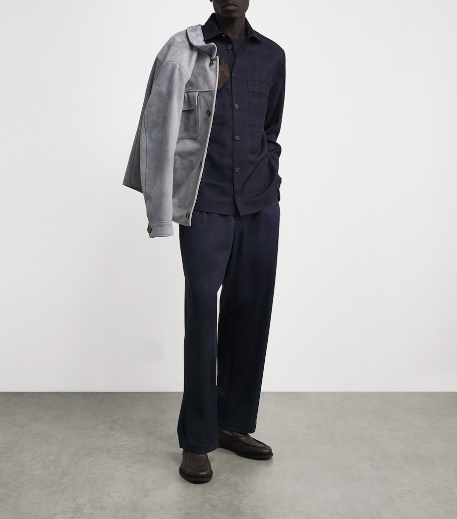 Virgin Wool Overshirt 013 BLUE Image 2