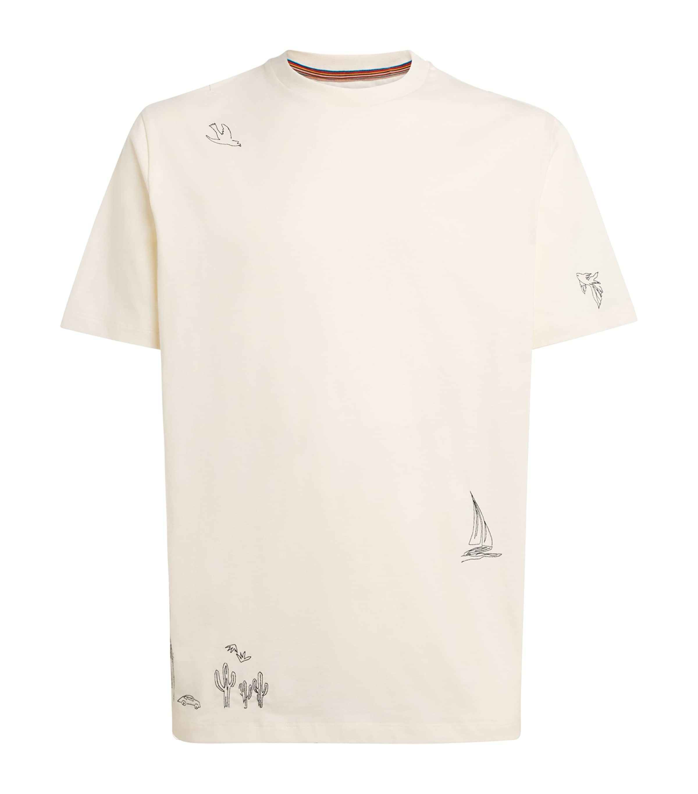 Paul Smith Mens Organic Cotton Embroidered T-Shirt Image 1