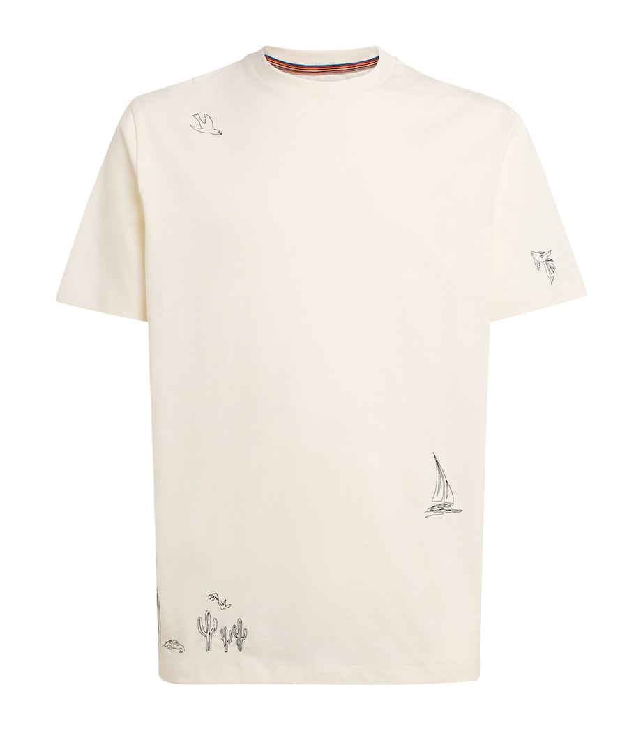 Paul Smith Mens Organic Cotton Embroidered T-Shirt Image 1