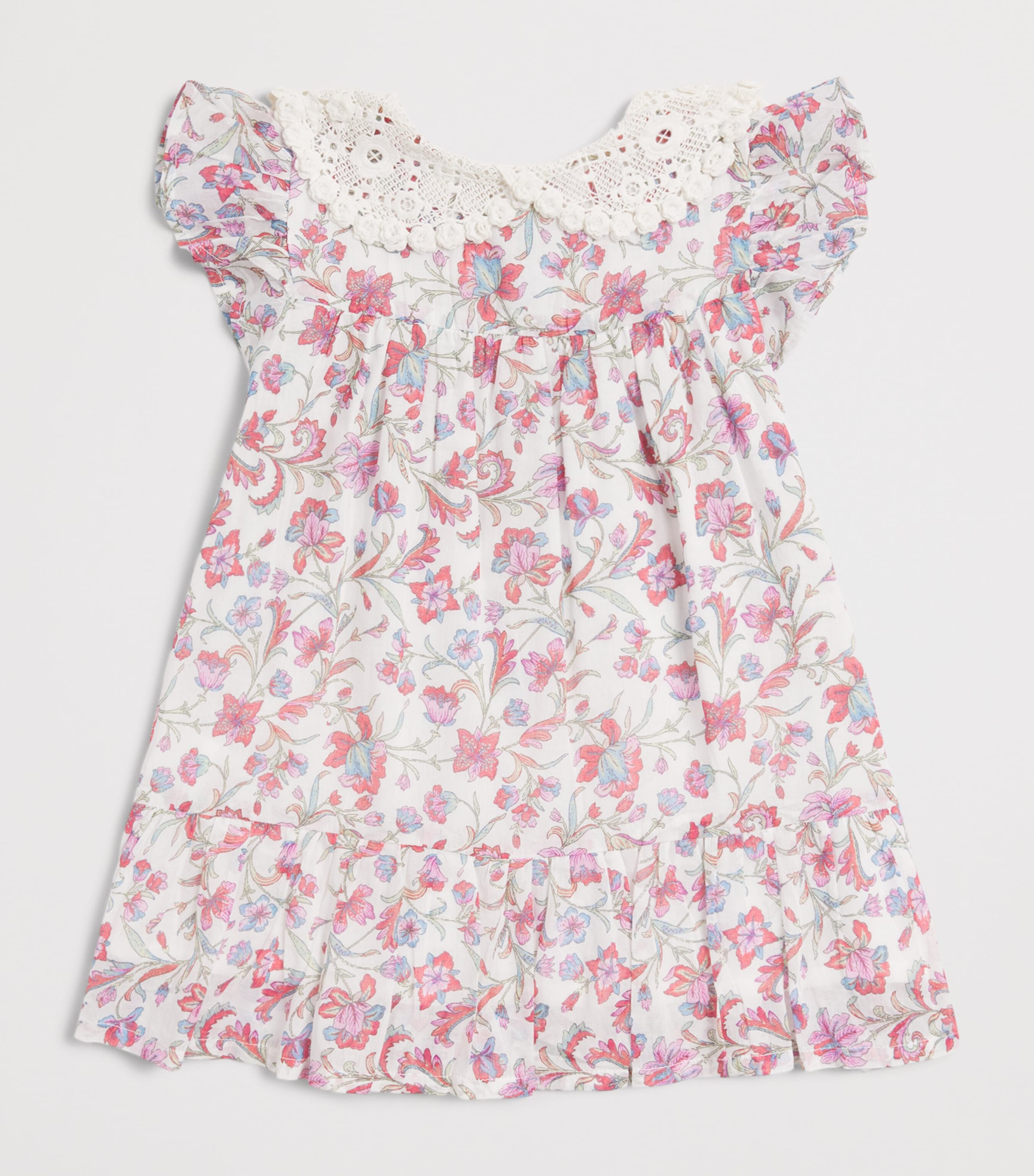 Louise Misha Cotton Floral Vaina Dress (2-10 Years) Cream Floral Haven Image 2