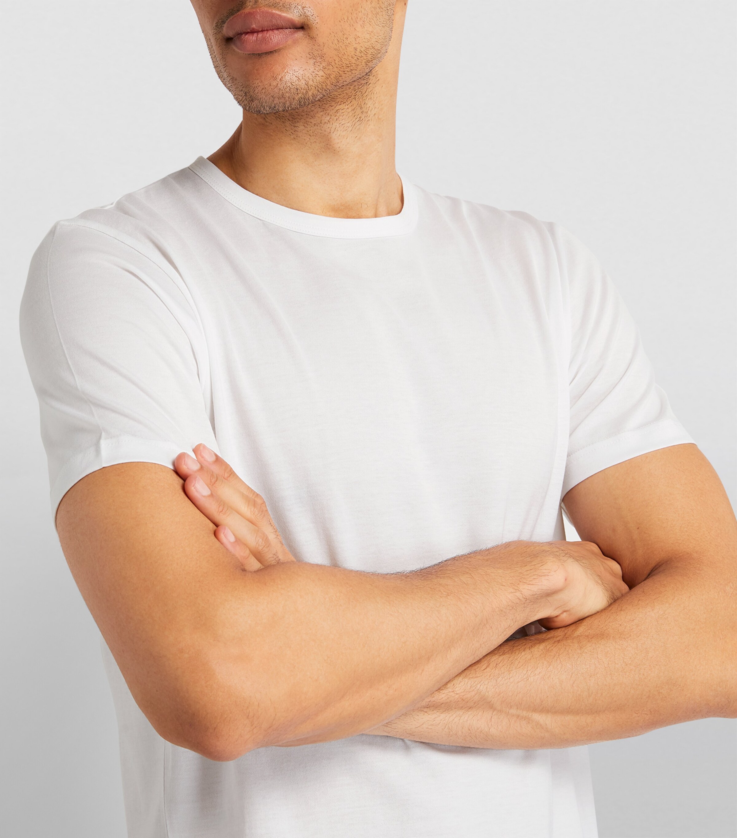 Sunspel Mens Supima Cotton Classic T-Shirt Whaa White Image 6