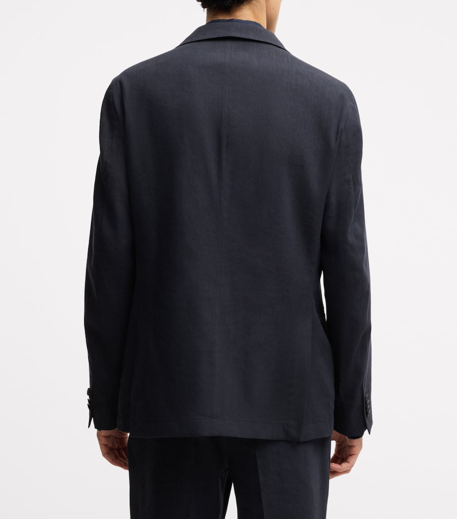 Linen-Blend Slim Blazer 404 Image 3