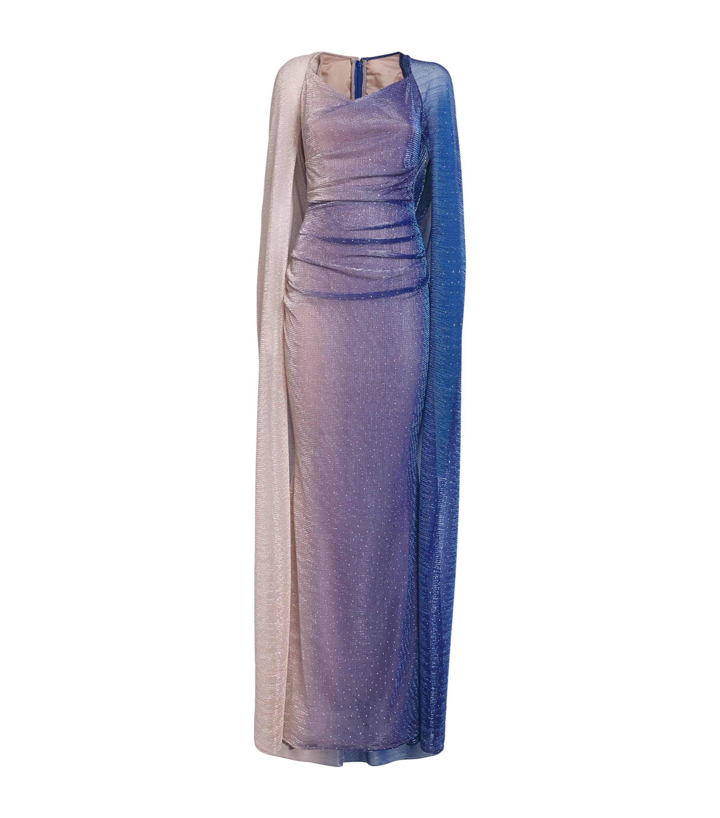 Talbot Runhof Embellished Ombré Maxi Dress In Blue