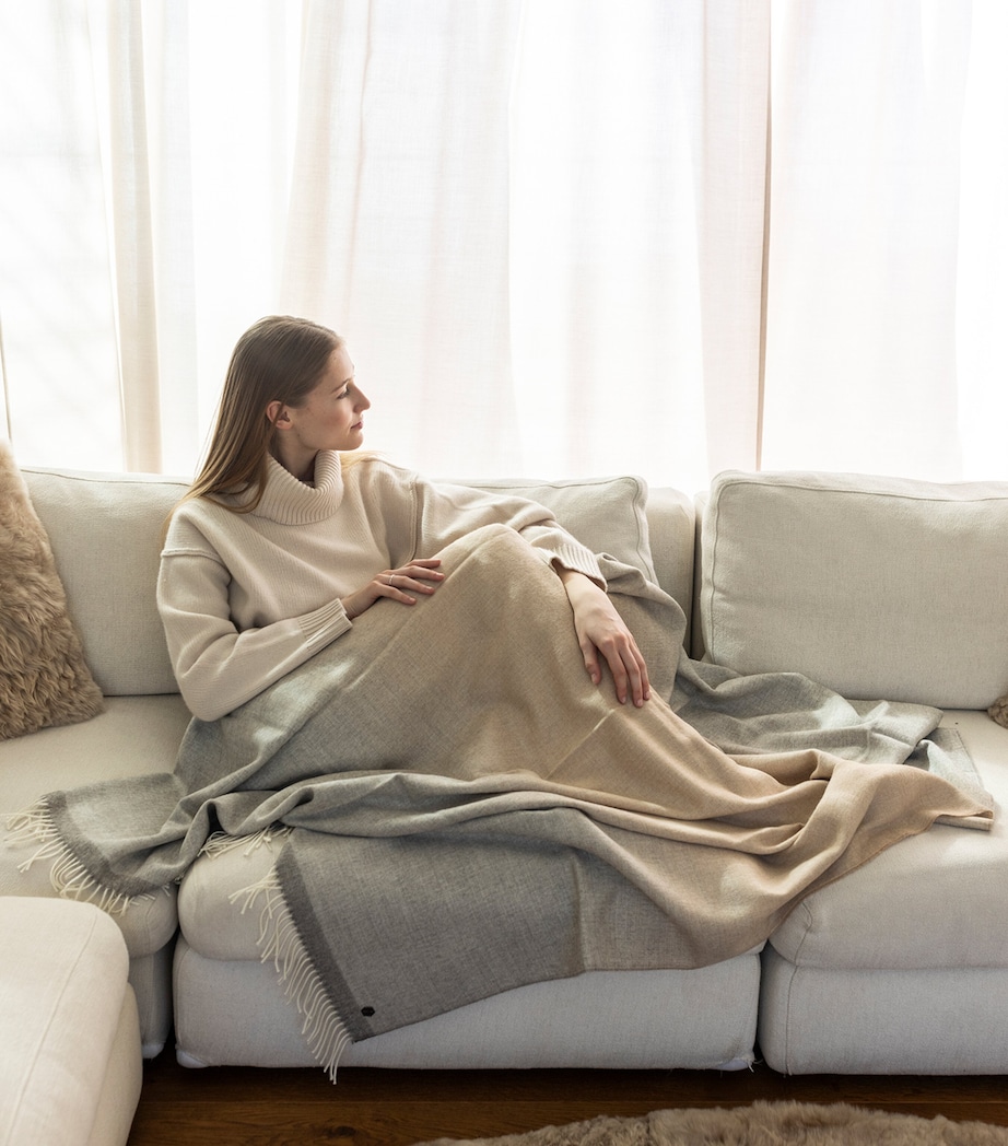 Weich Plaid Merima Throw (180cm x 130cm) Grey / Ochre Image 2