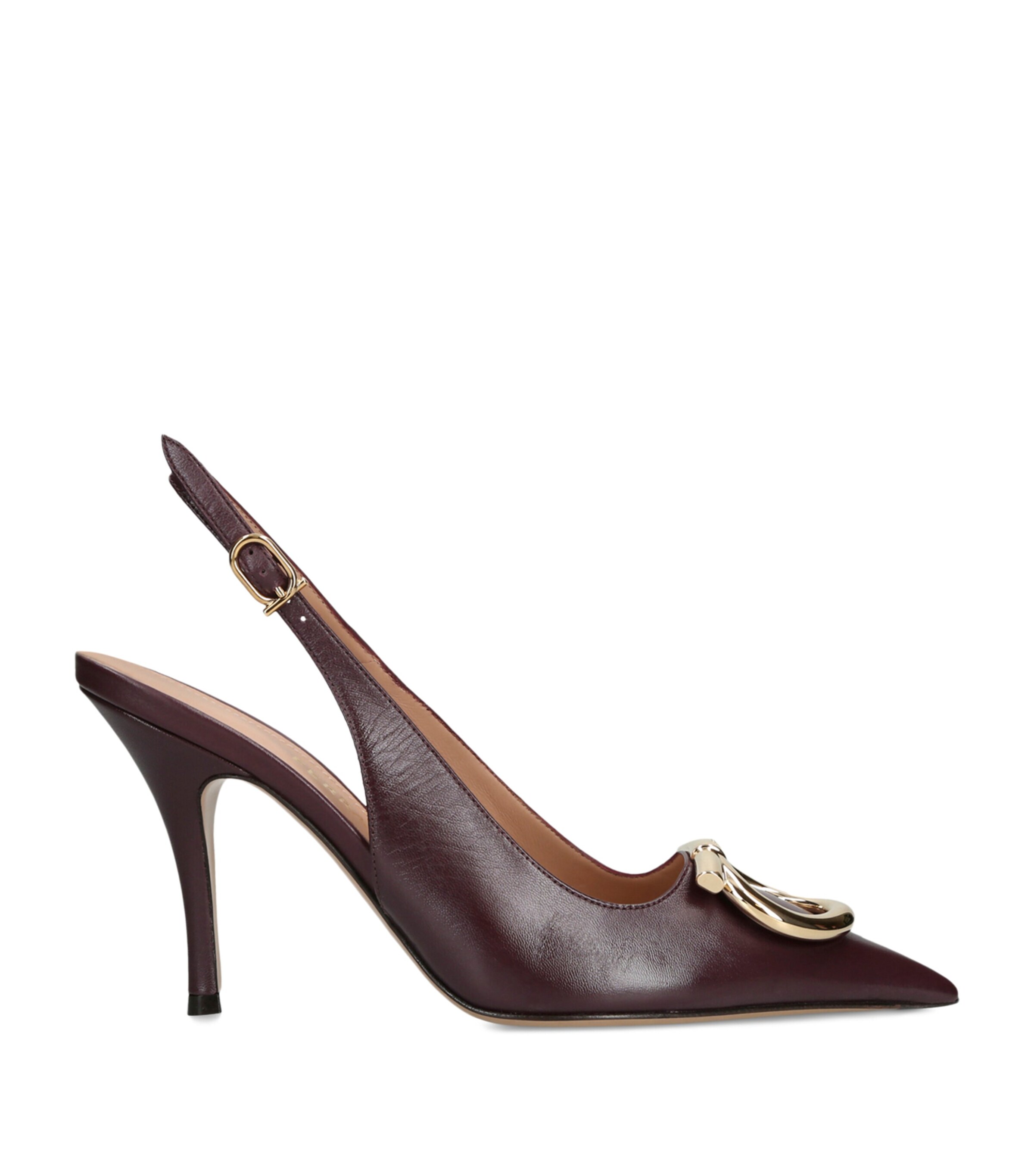 Salvatore Ferragamo Leather Sara Slingback Heels 95 | Women Clothing | Workwear | Women Shoes | Heels | Slingback Heels | Designers | Ferragamo | Women Trending Now | Shoes