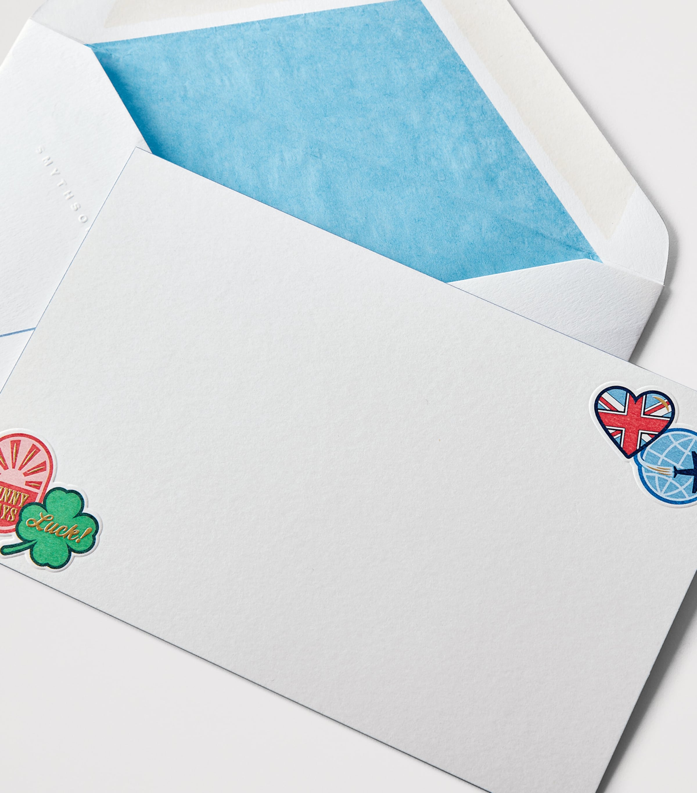 Smythson Box of 10 Animated Sticker Cards and Envelopes White Wv Image 2