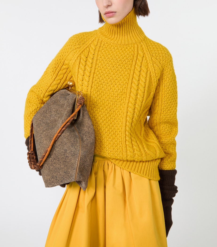 Weekend Max Mara Womens Wool-Blend Rollneck Sweater Yellow Image 5