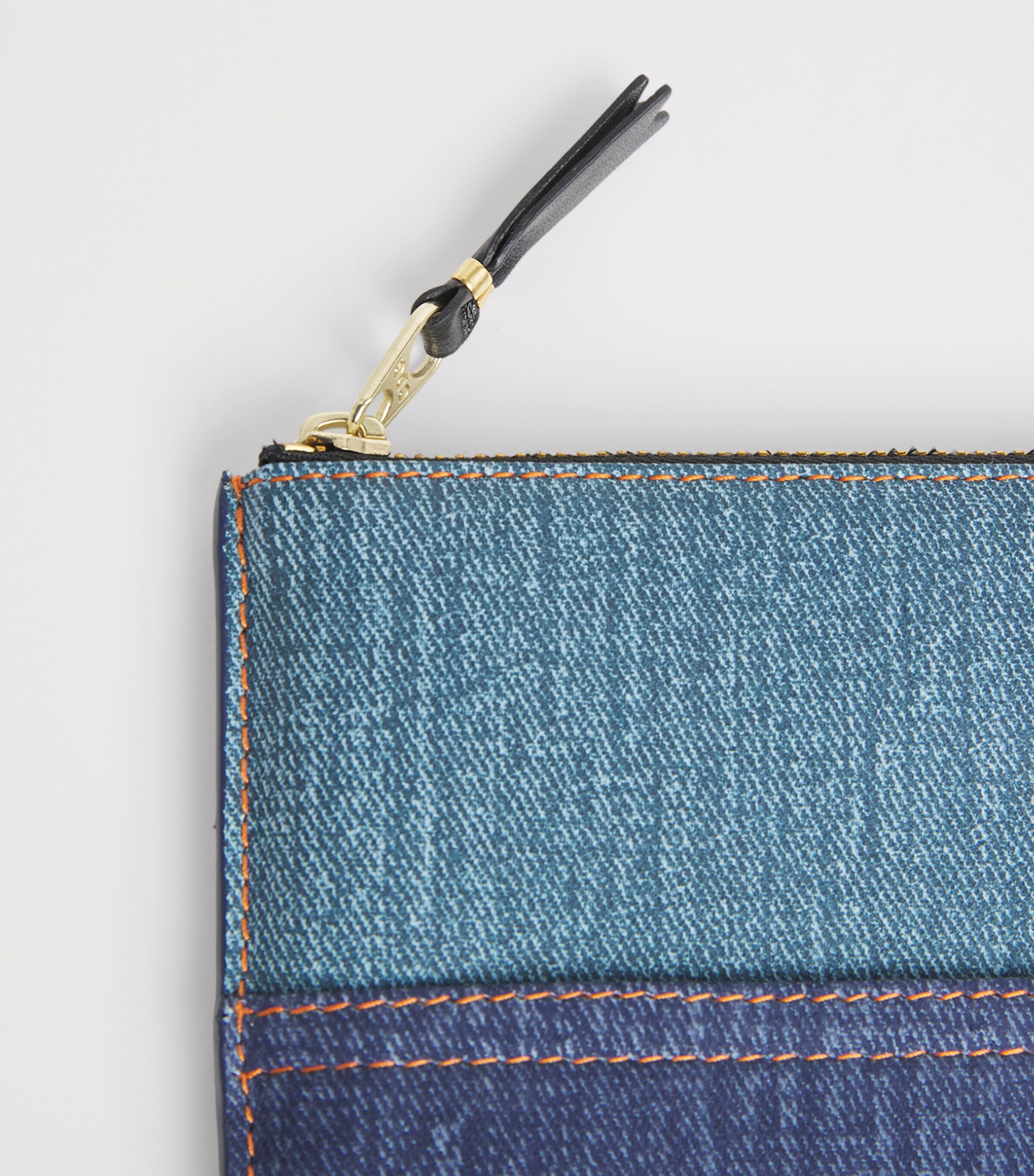 Comme Des Garçons Play Lambskin Denim-Patch Wallet Blue Image 3