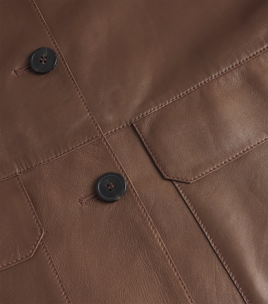 Nappa Leather Shirt Jacket HAZELNUT BROWN Image 5