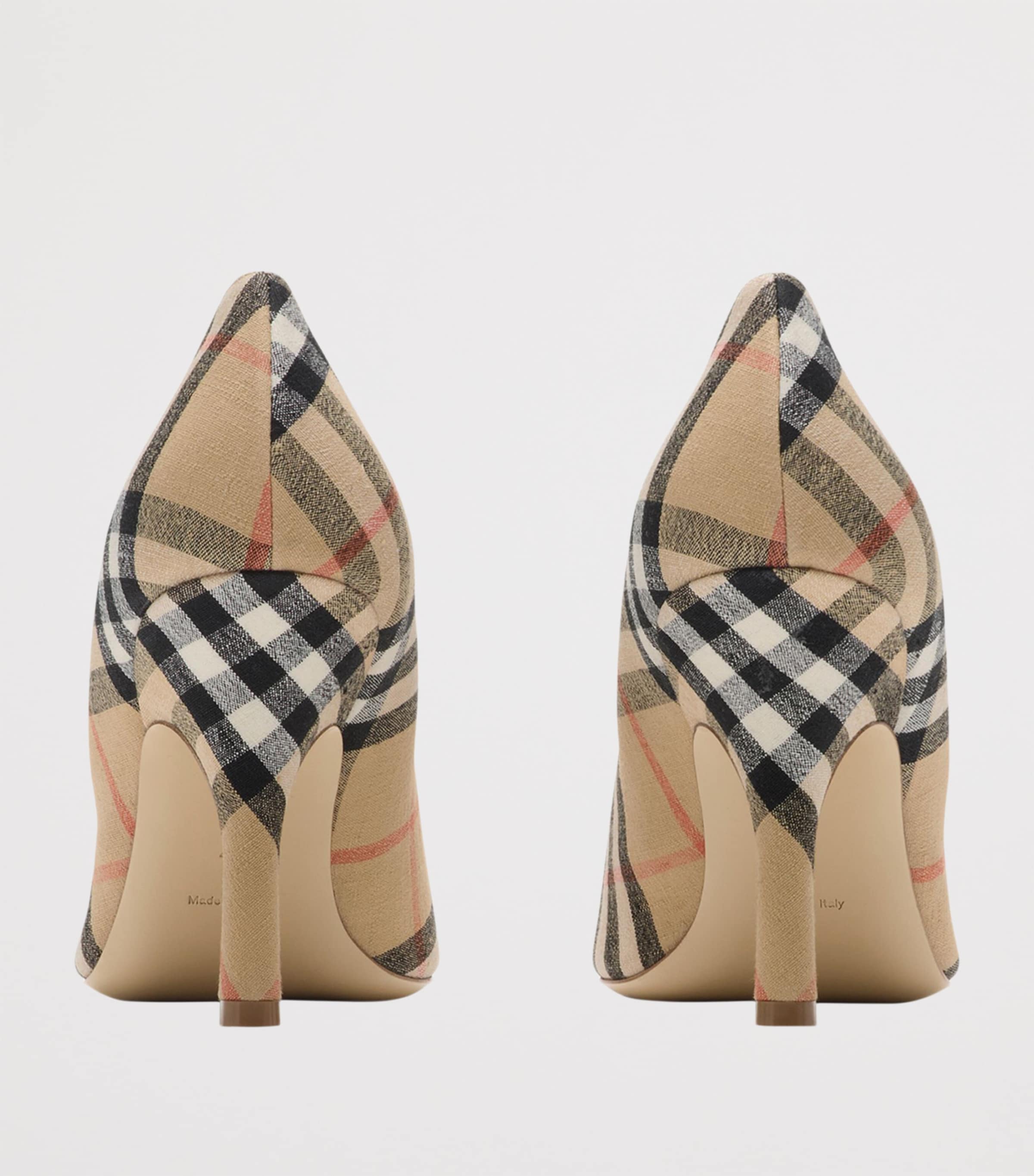 Linen Check Dame Pumps​ 90 SAND IP CHECK Image 3