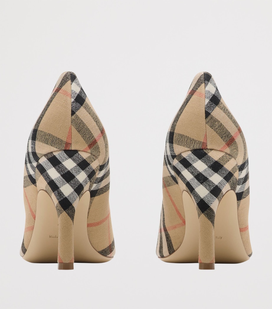 Linen Check Dame Pumps 90 SAND IP CHECK Image 3