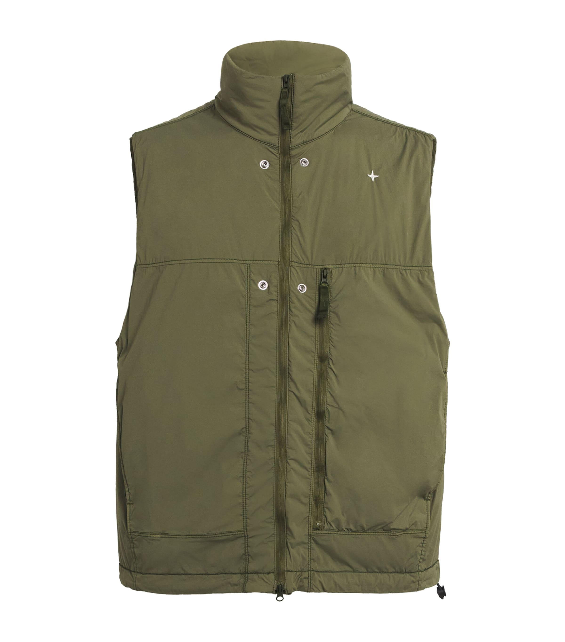 Stone Island Water-resistant Padded Gilet In Green