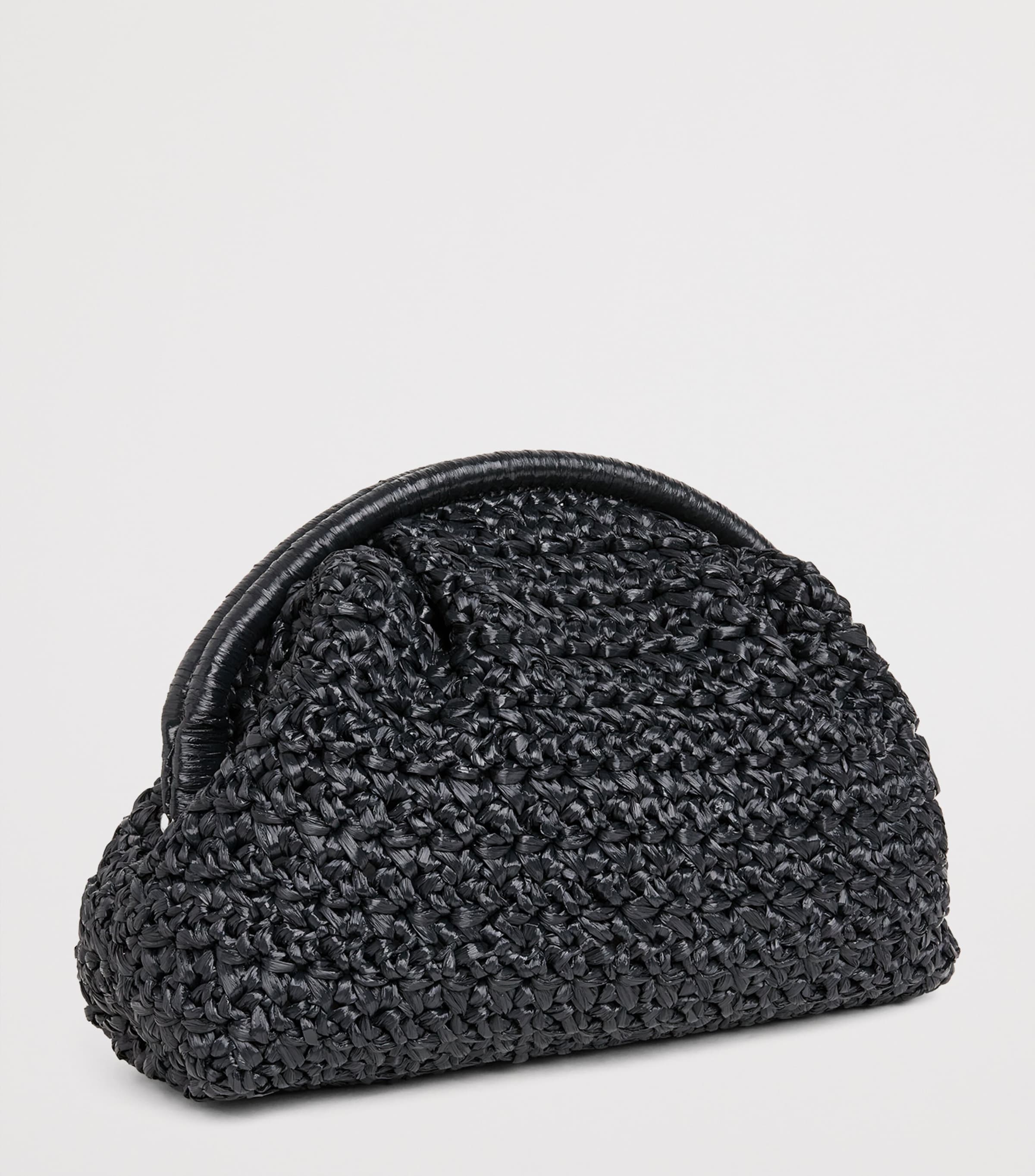 Eleventy Raffia Woven Clutch Bag Nero Image 3
