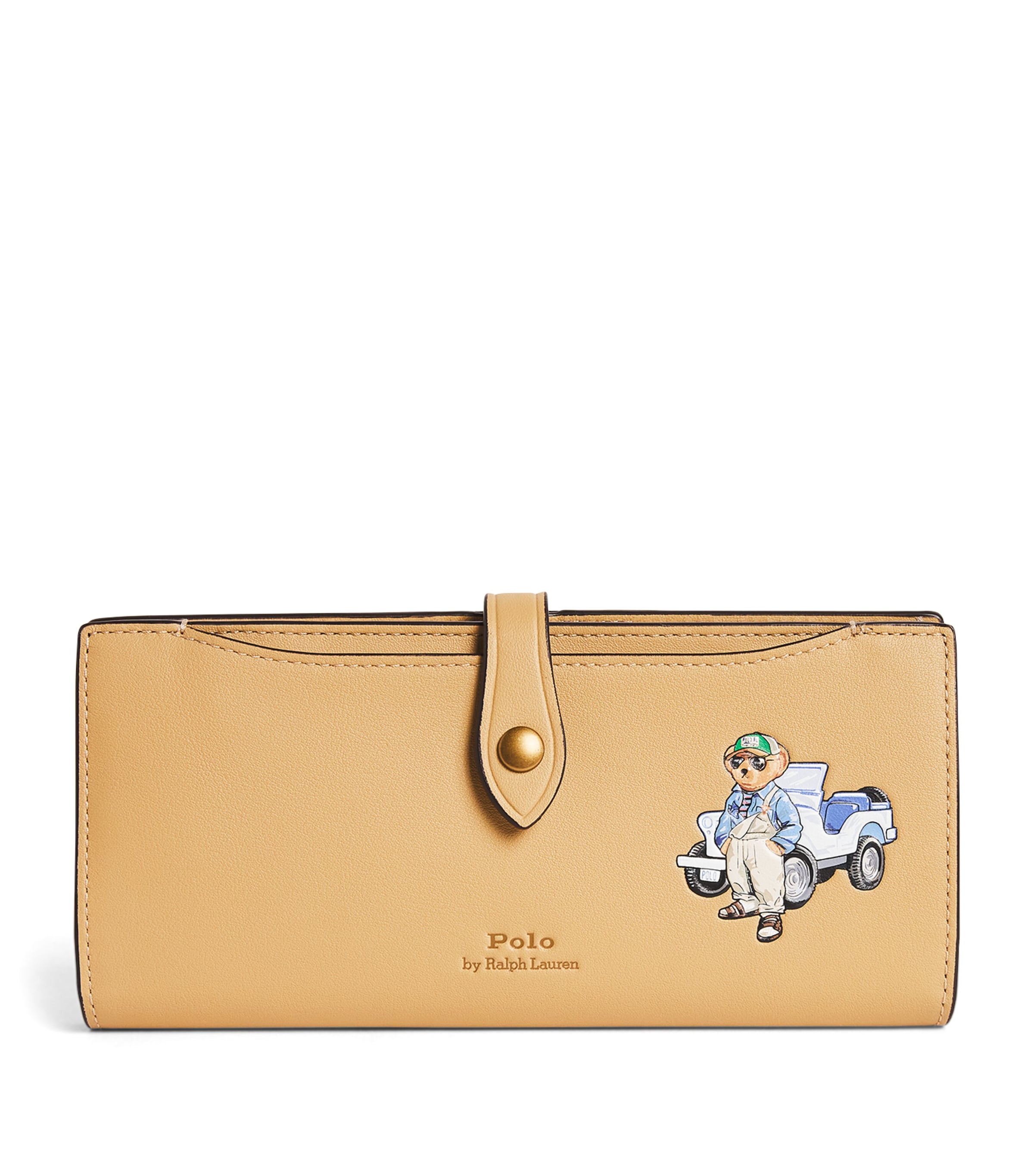 Polo Ralph Lauren Leather Polo Bear Wallet In Yellow