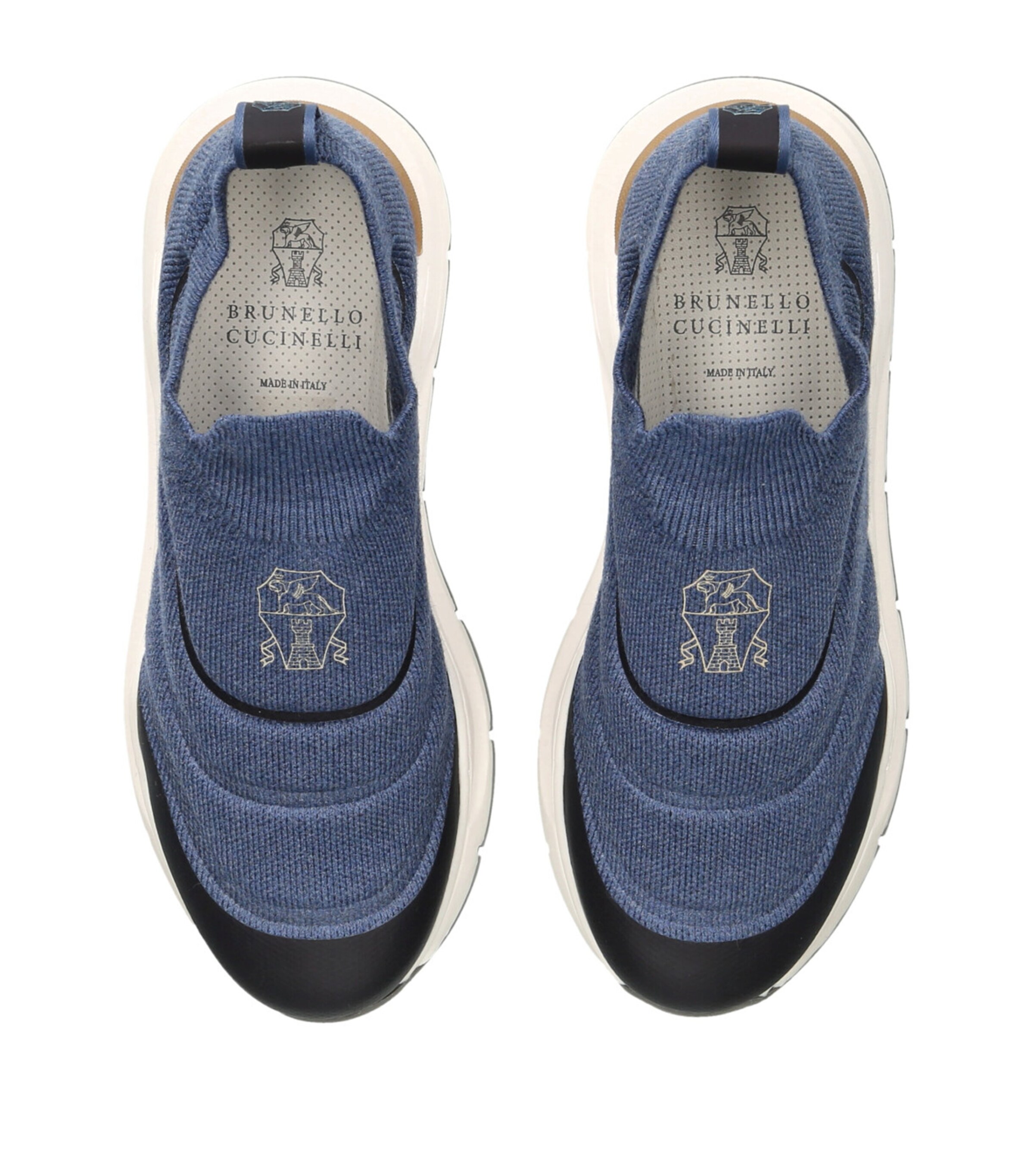 Brunello Cucinelli Kids Knitted Slip-On Sneakers Blue Image 4