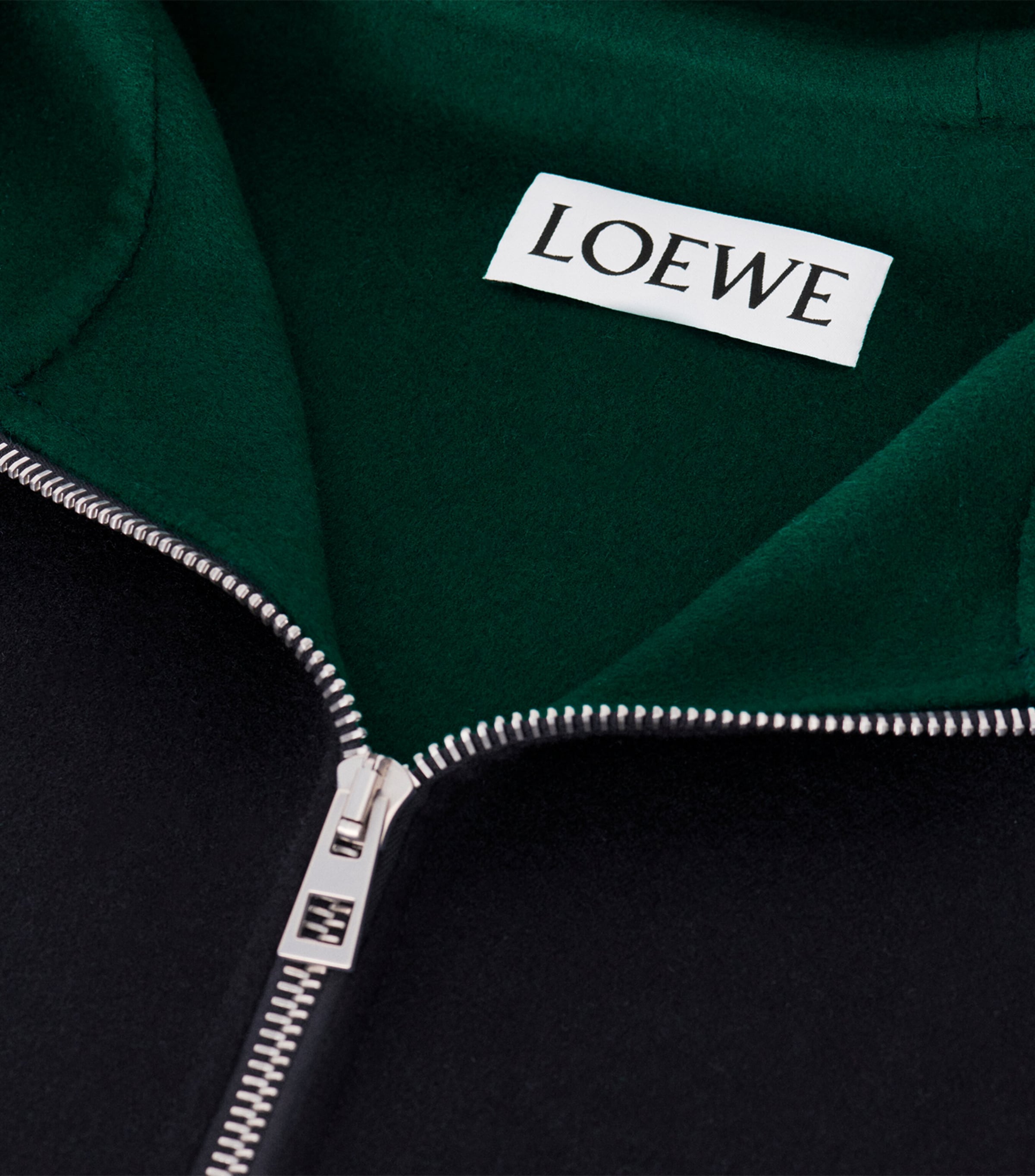 Wool-Cashmere Hooded Jacket BLACK/GREEN Image 6