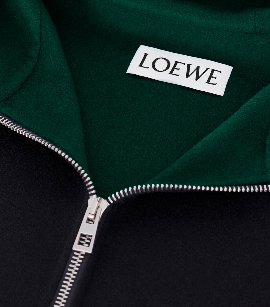 Wool-Cashmere Hooded Jacket BLACK/GREEN Image 6