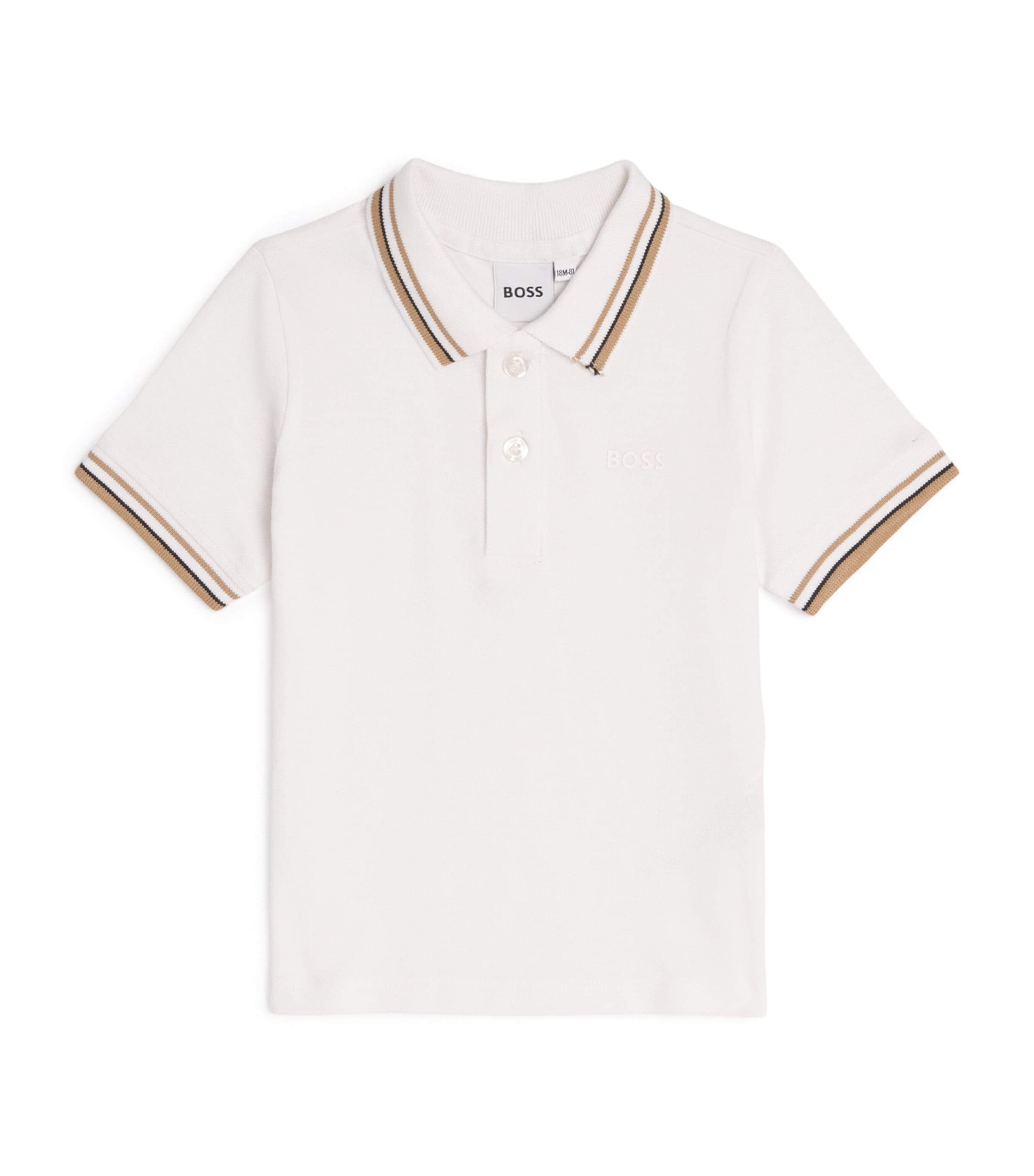Cotton Tonal-Trim Polo Shirt (3-36 Months) WHITE Image 1