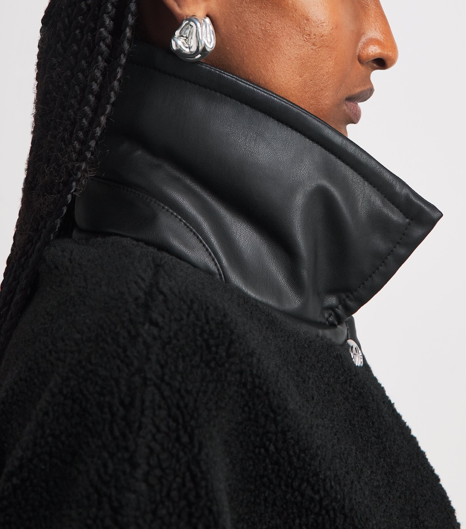 ANINE BING Womens Fleece Camden Jacket Black Image 3