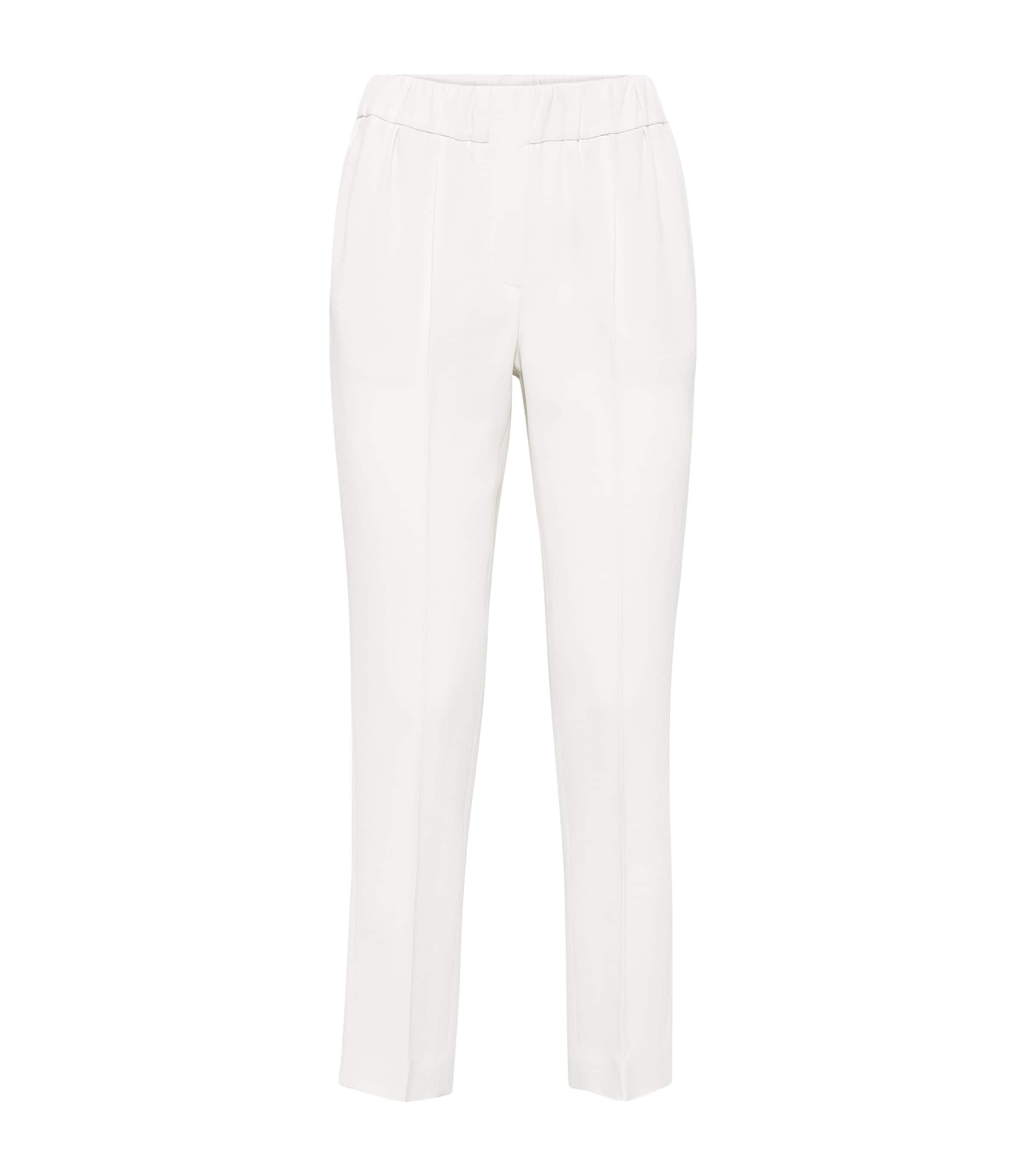 Brunello Cucinelli Silk-blend Cady Slim Trousers In White