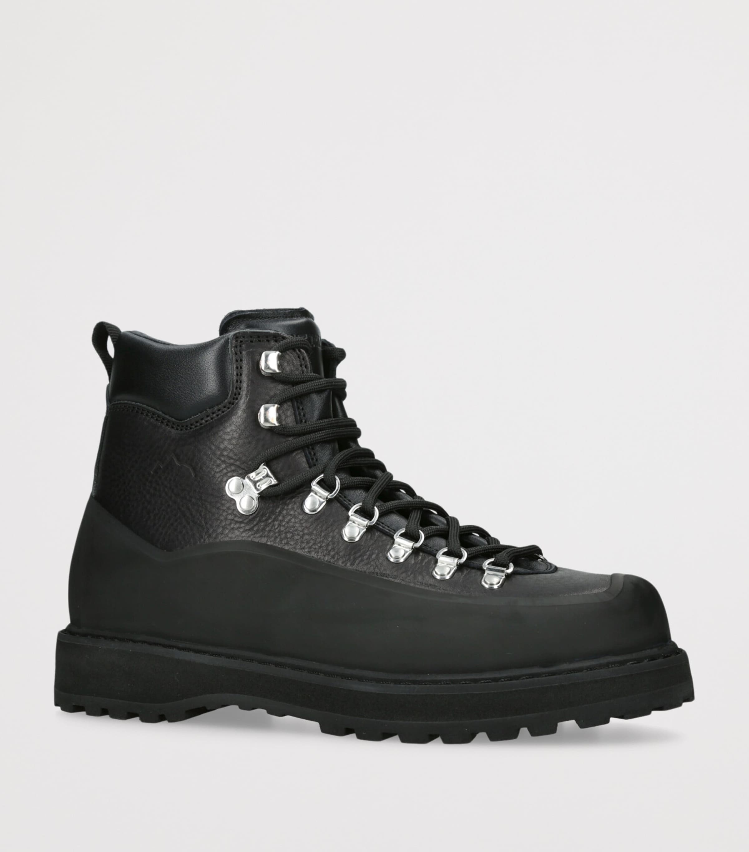 Diemme Leather Roccia Vet Gomma Ankle Boots Black Image 3