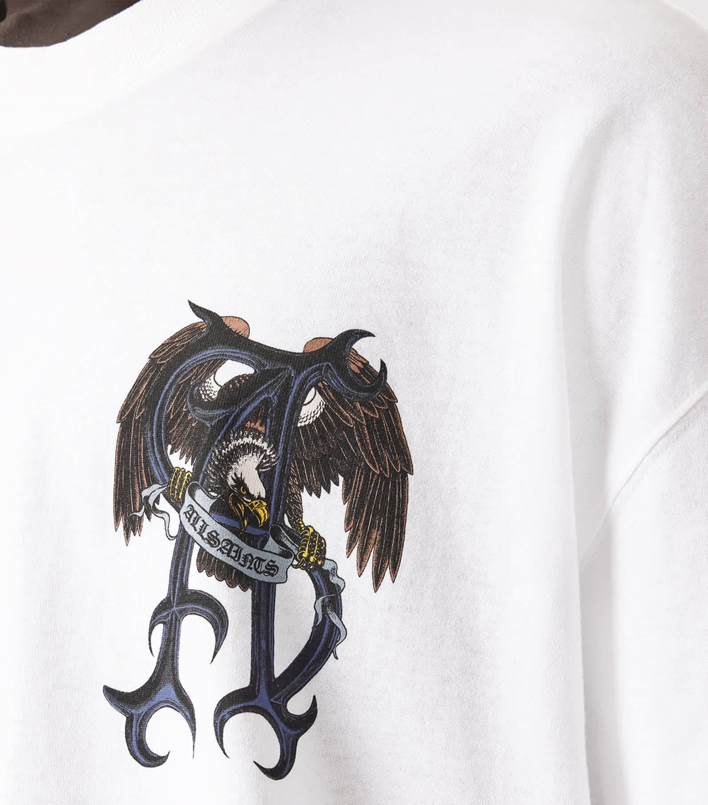 AllSaints Mens Organic Cotton Raptour T-Shirt Optic White Image 7