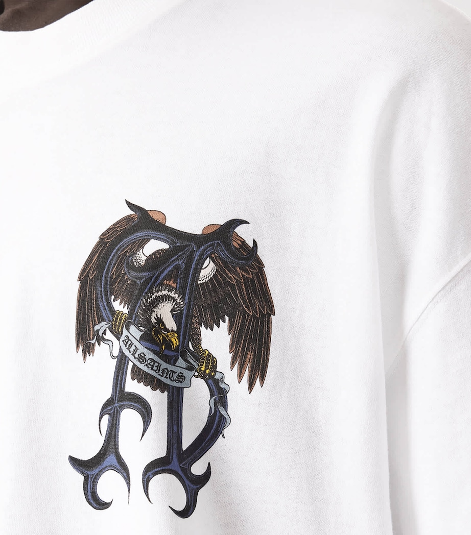 AllSaints Mens Organic Cotton Raptour T-Shirt Optic White Image 7