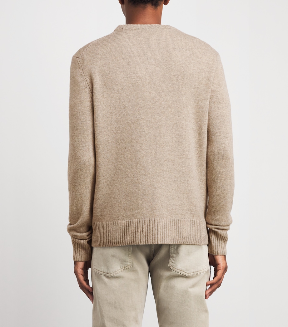 Yves Salomon Mens Wool-Cashmere Crew-Neck Sweater Sandstorm Image 5