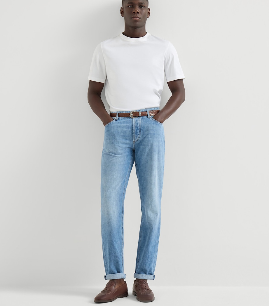Brunello Cucinelli Mens Lightweight Straight Jeans Image 4