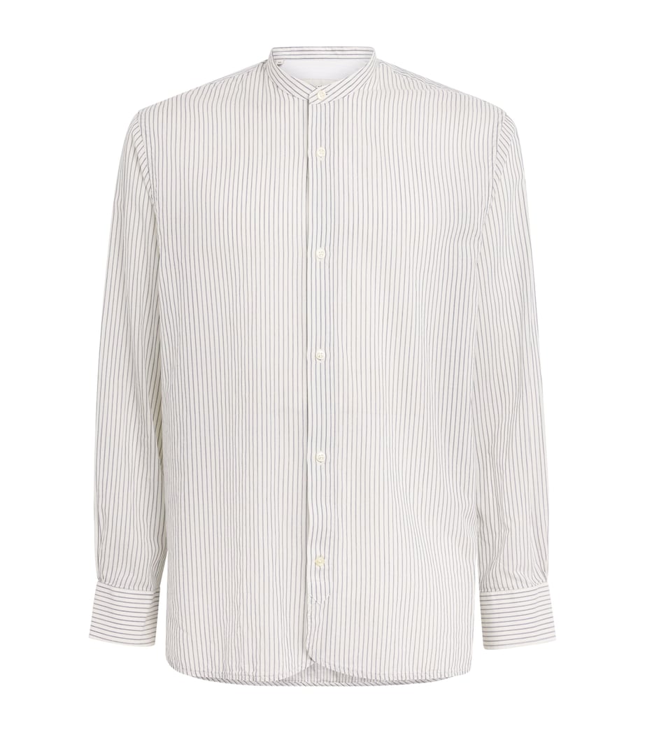 Cotton Stripe Shirt WHITE/GREY Image 1