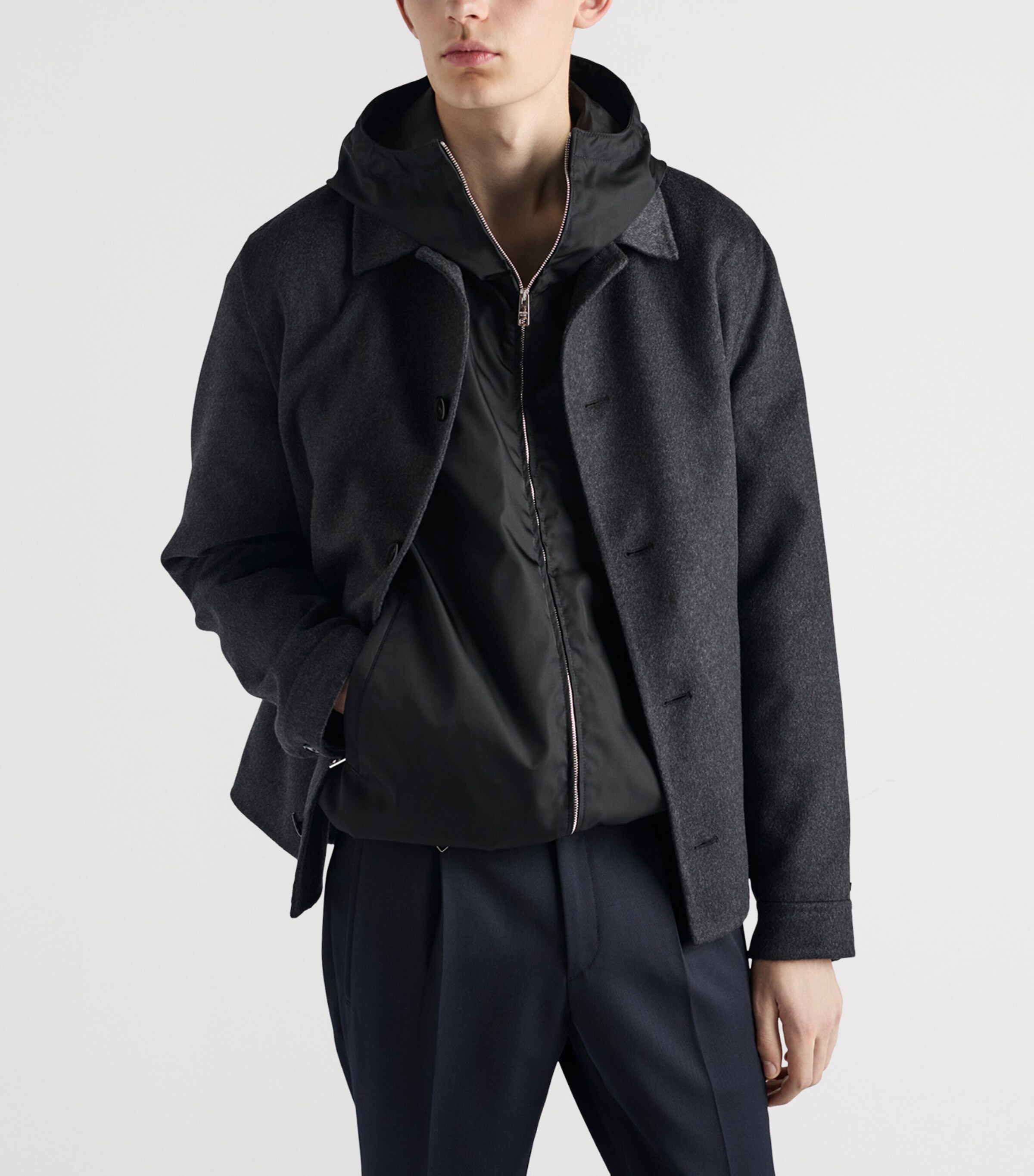 Prada Mens Re-Nylon Hooded Jacket Image 4