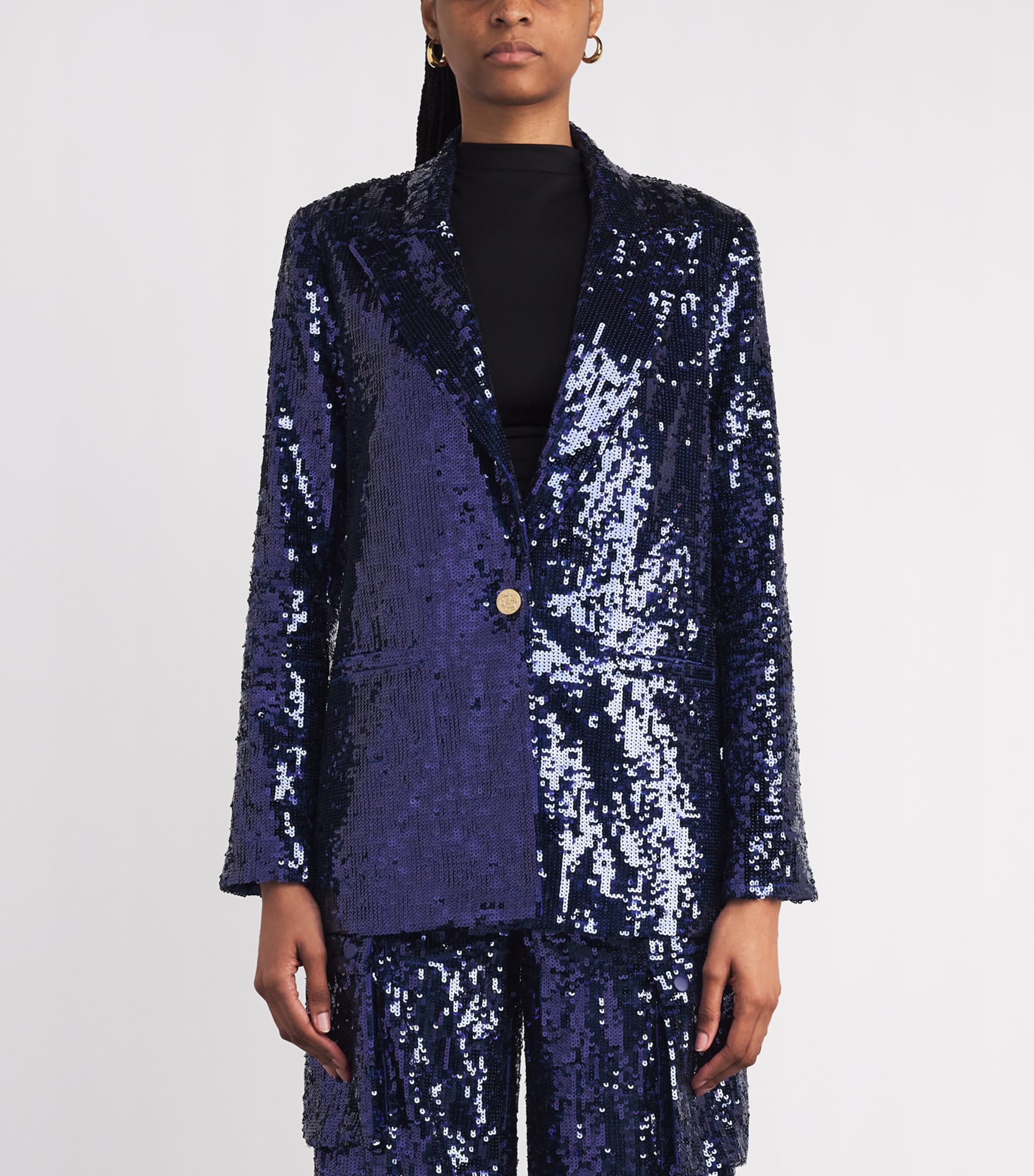 Sequin Quincy Blazer B401 MIDNIGHT BLUE Image 3