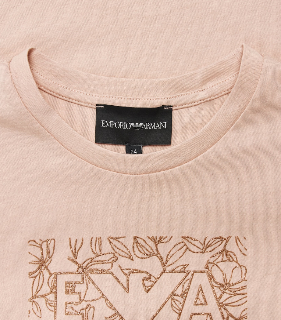 Emporio Armani Kids Logo T-Shirt (4-14 Years) Rose Dust Image 3