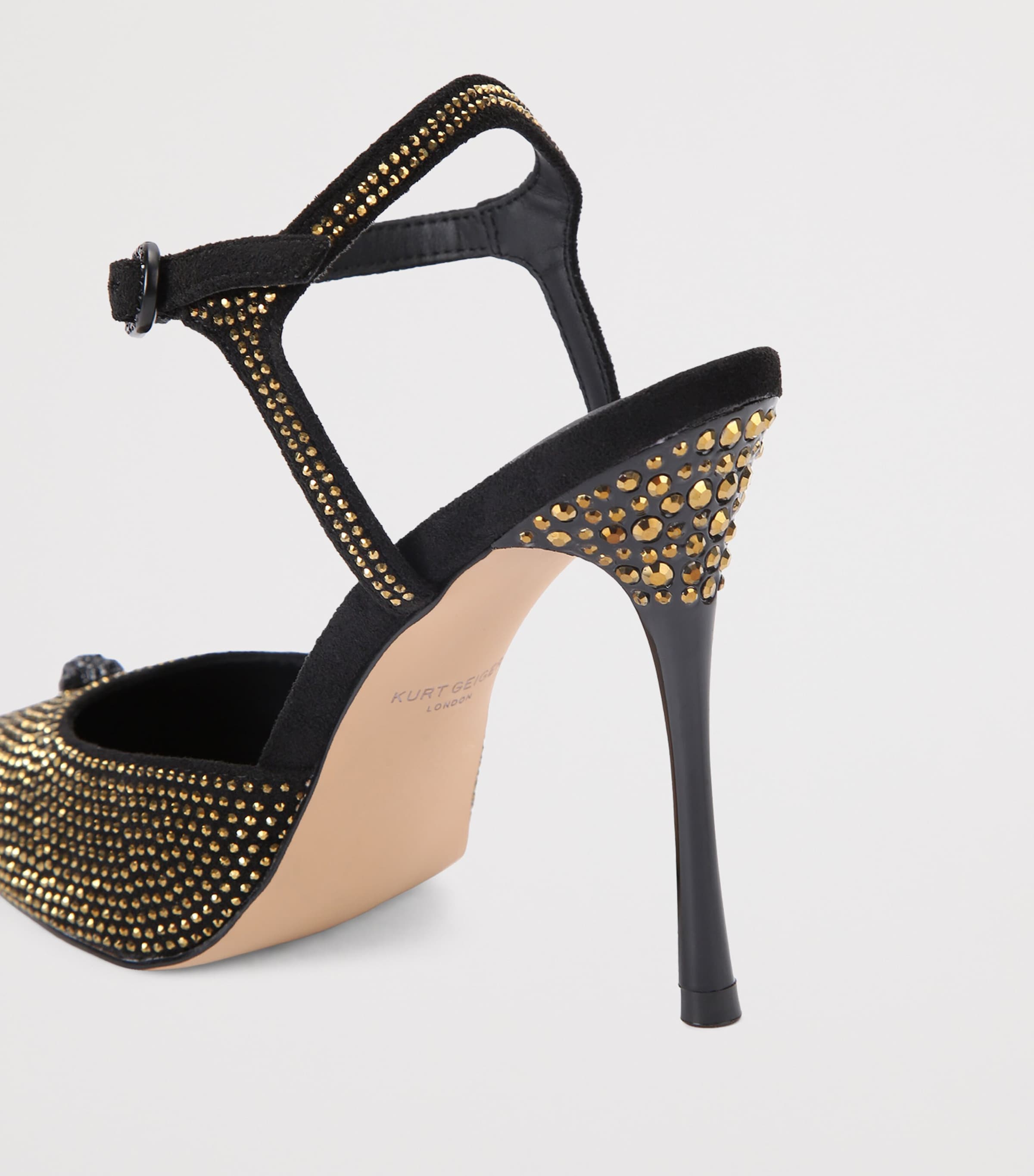 Kurt Geiger London Embellished Ankle Strap Heels 105 Black/comb Image 2