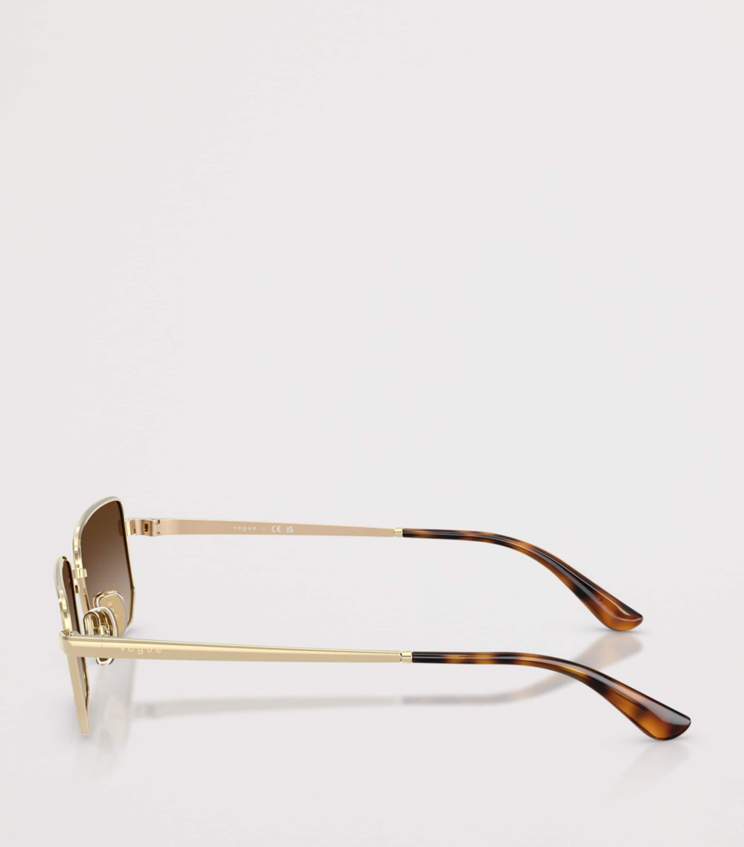 Vogue Metal Rectangular Sunglasses Gold Image 3