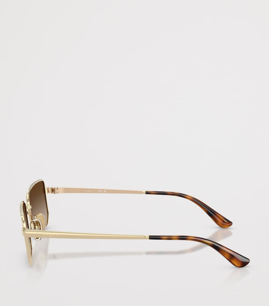 Vogue Metal Rectangular Sunglasses Gold Image 3