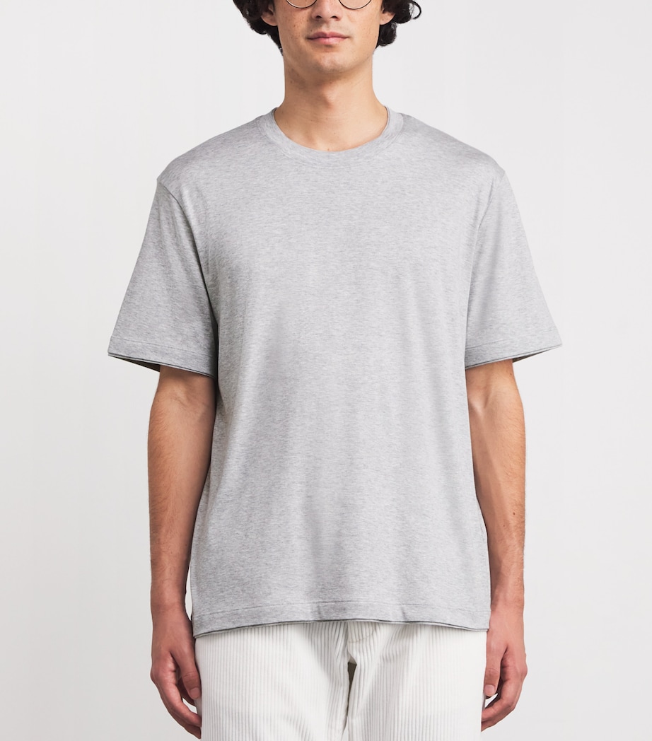 Cotton-Blend Jersey T-Shirt GRIGIO CHIARO MELANG Image 3