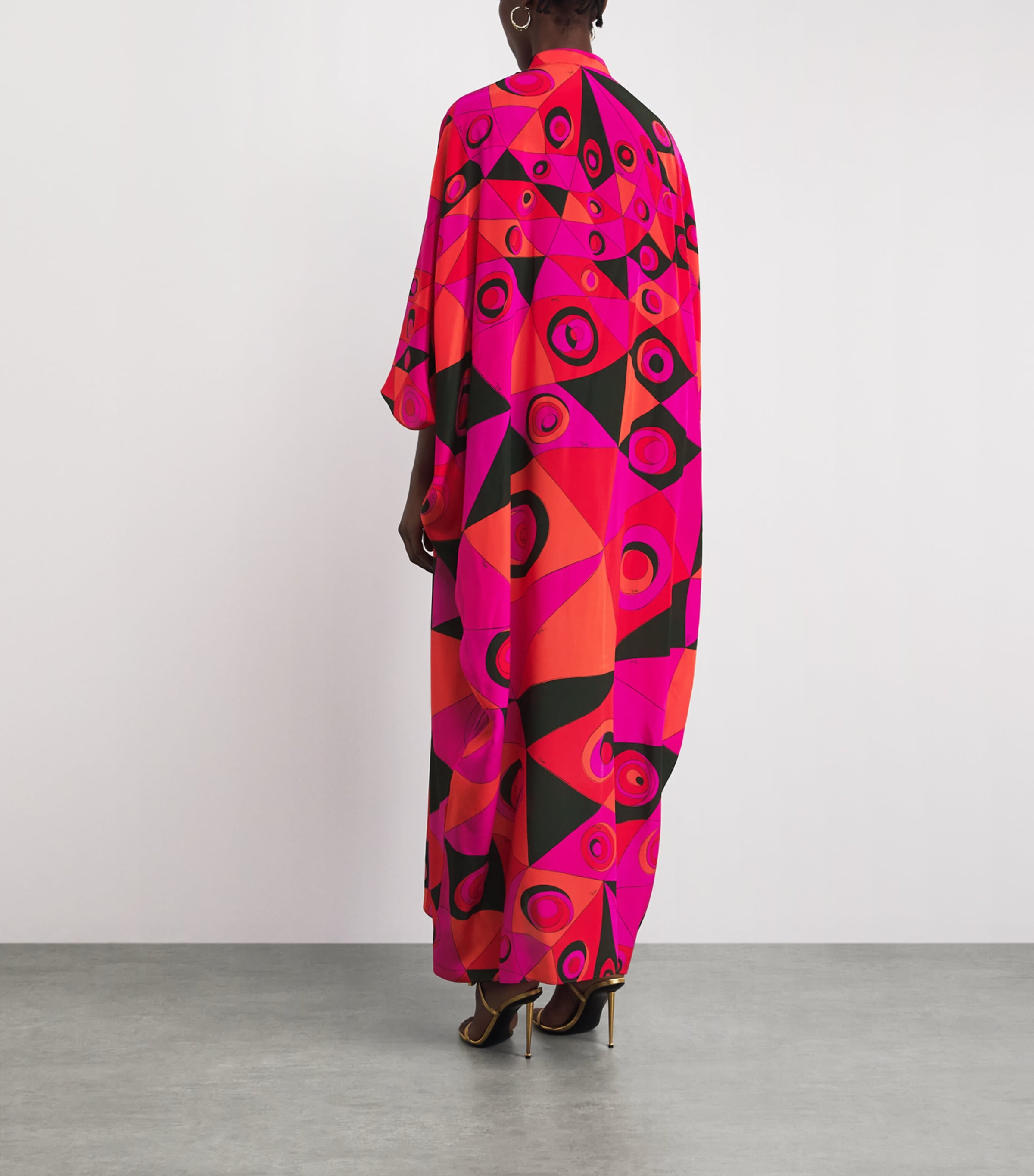 PUCCI Womens Silk Occhi Maxi Kaftan Fuchsia Image 4