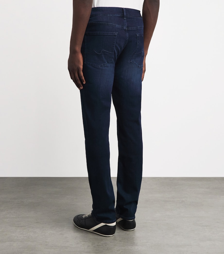 7 For All Mankind Mens Slimmy Lux Performance Plus Jeans Deep Blue Image 5