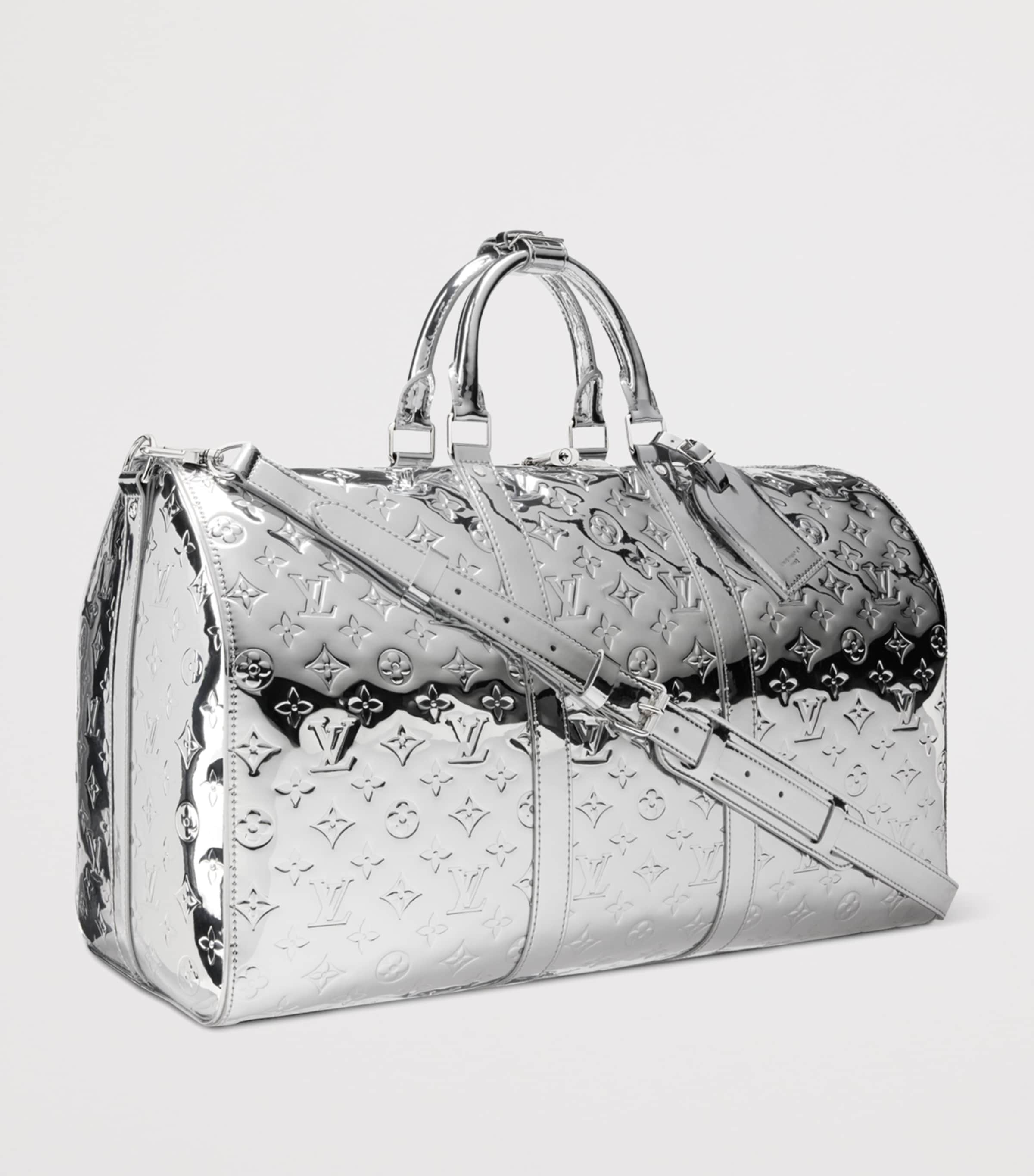 Canvas Keepall Bandoulière 50 Holdall Bag SILVER Image 3