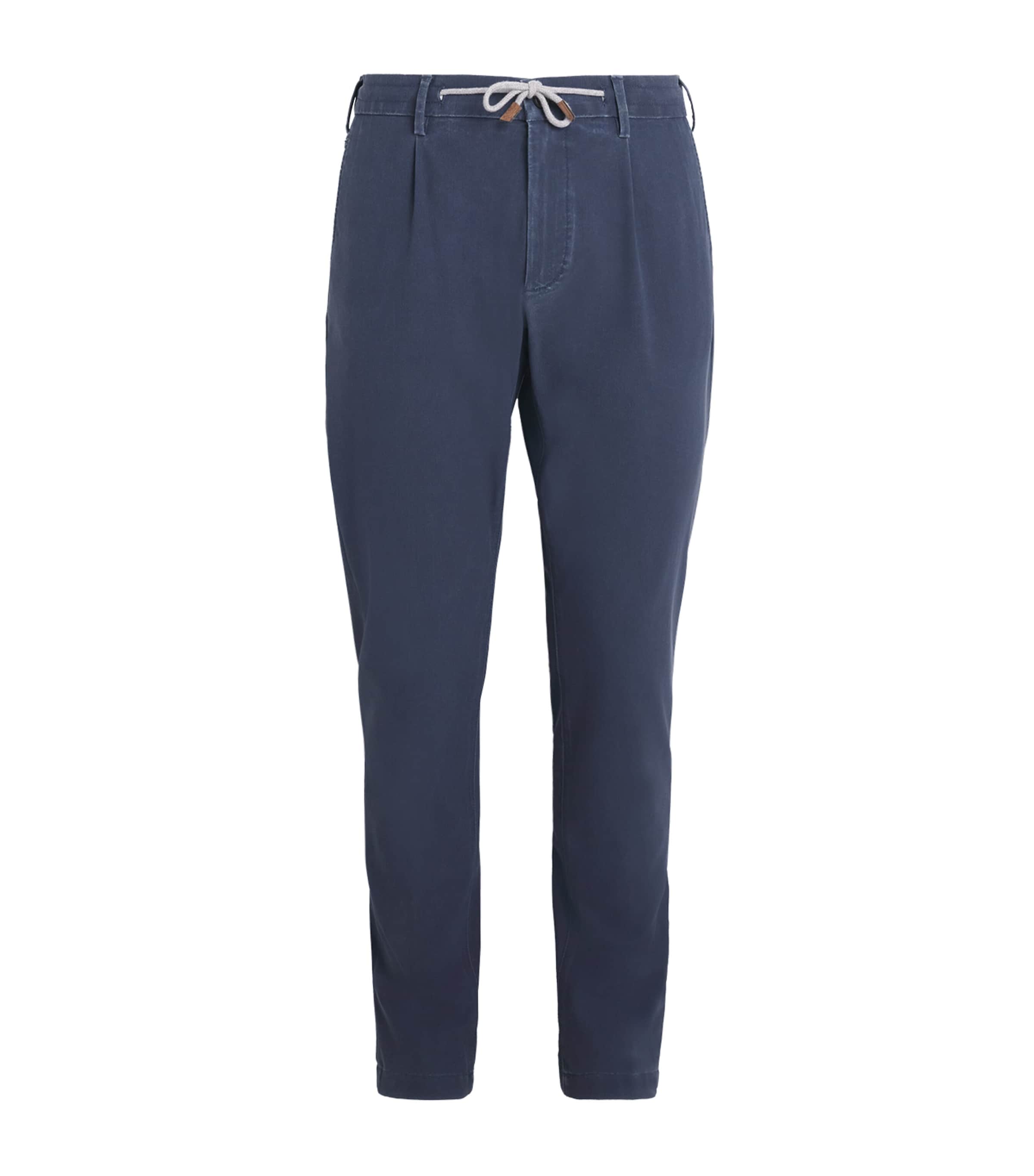 Eleventy Mens Garment-Dye Twill Trousers Blu Image 1