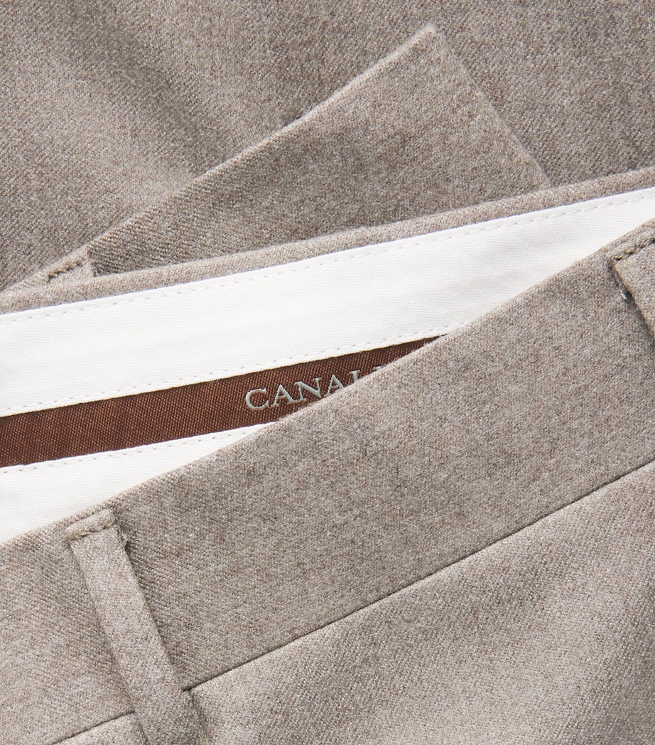 Canali Mens Wool Straight Trousers Grey Image 6