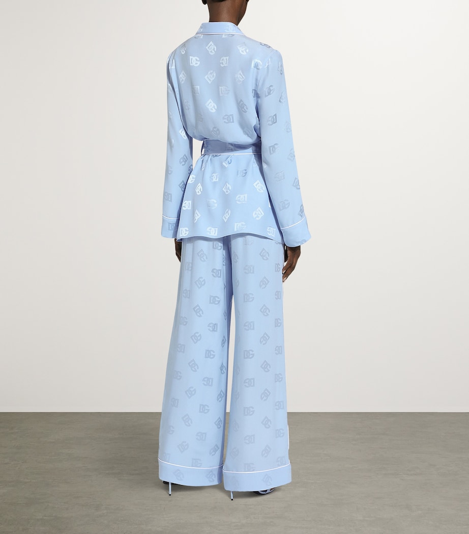 Silk Logo Pyjama Shirt F3981- LILAC Image 3