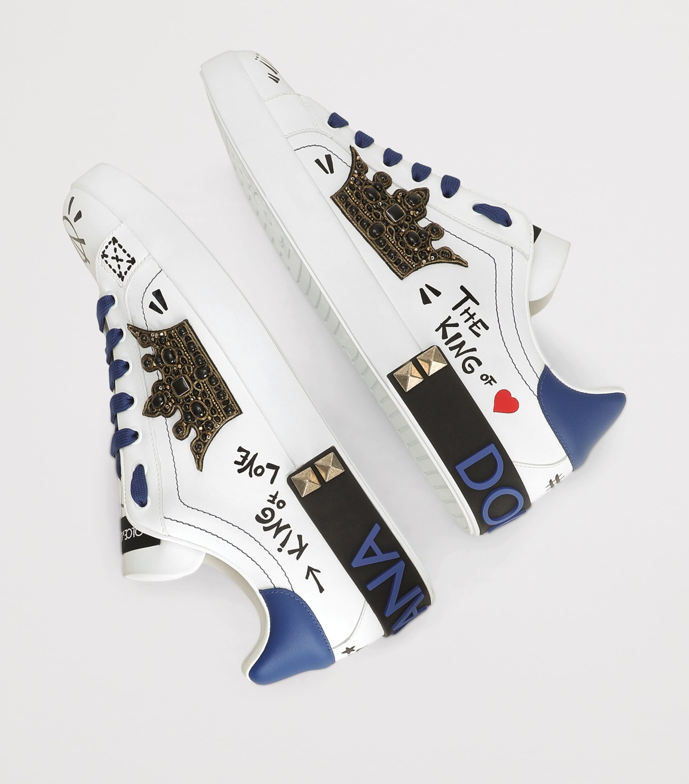 Leather Embellished Portofino Sneakers 8W921-SCRITTE Image 5