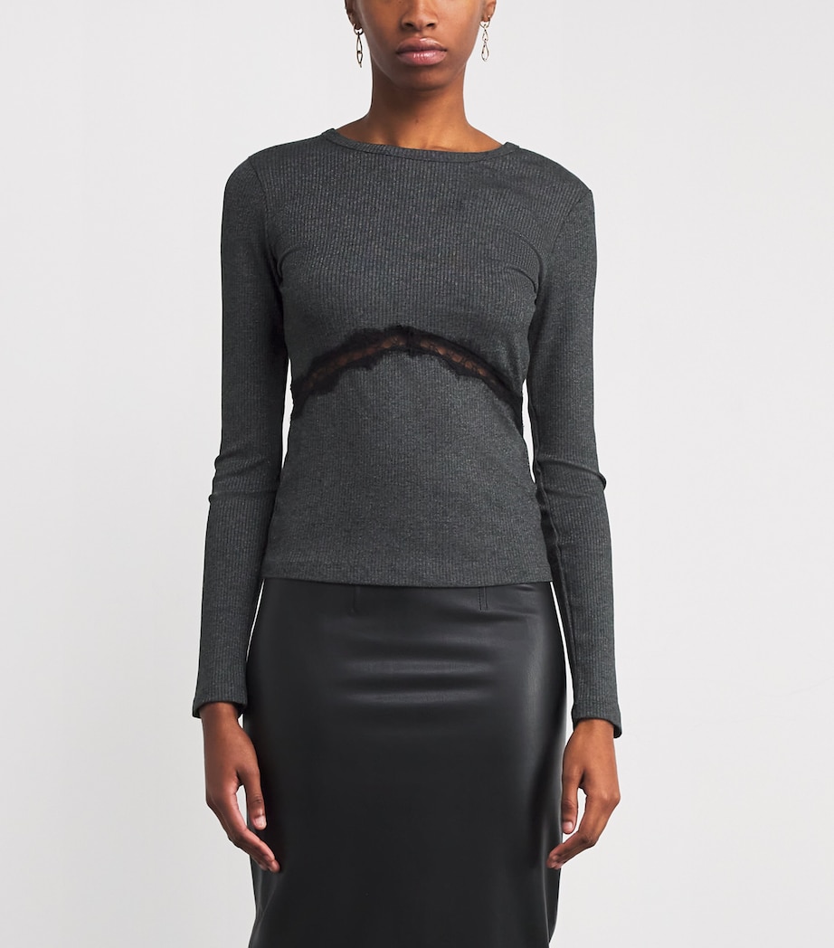 Lace Open-Back Top BLACK Image 3