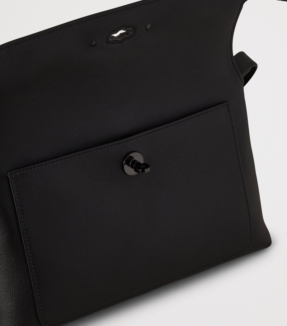 Mulberry Small Leather Stevie Top-Handle Bag Black Image 5