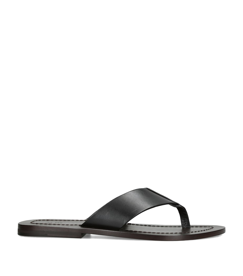 The Row Dan Leather Flip Flops Black Image 1