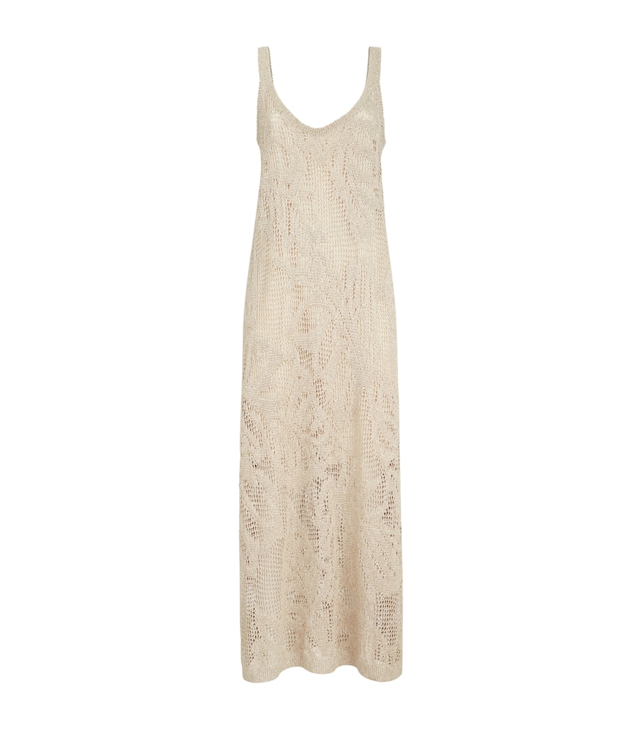 Brunello Cucinelli Womens Linen-Cotton Midi Dress Image 1