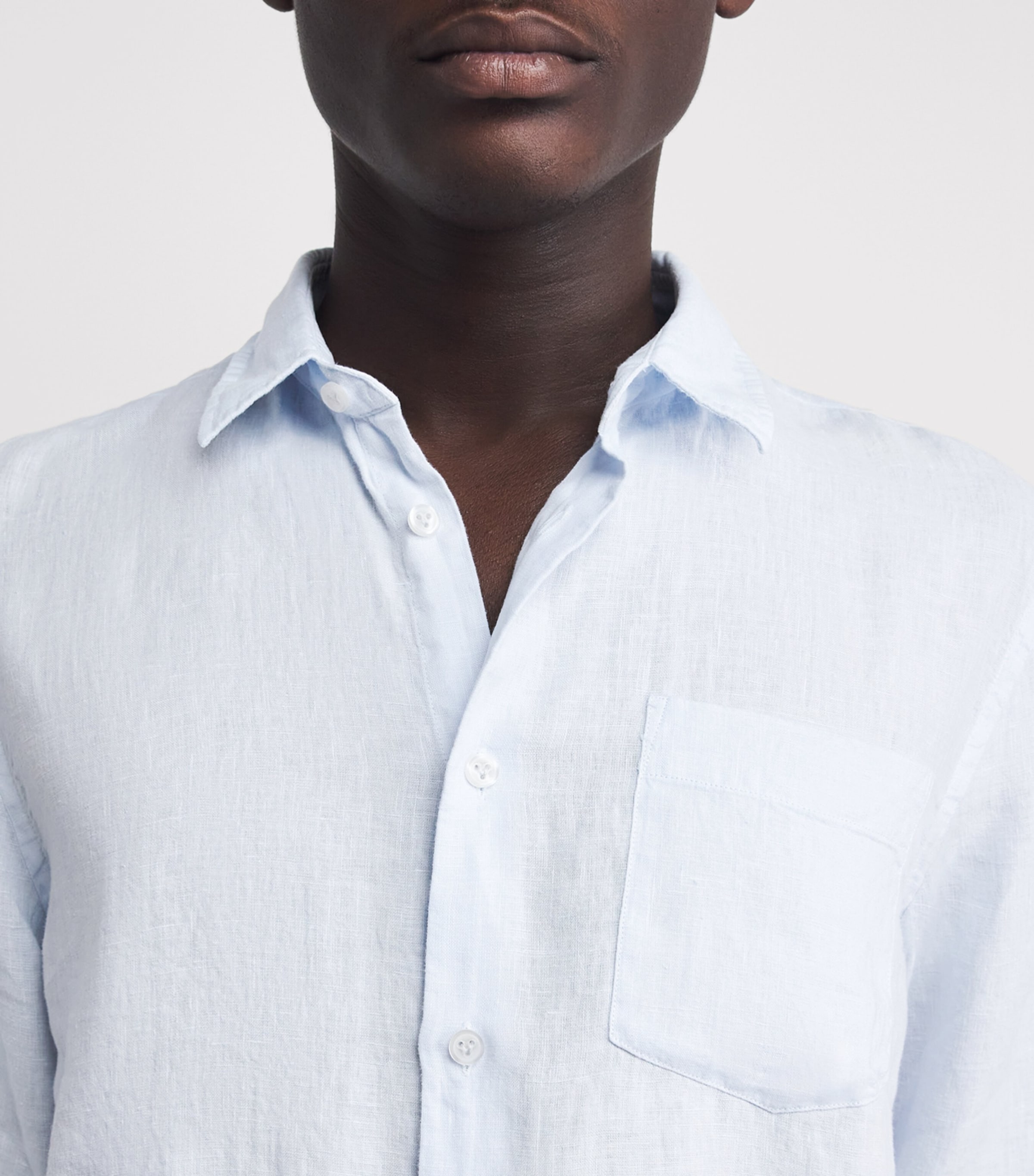 Vilebrequin Mens Linen Shirt Bleu Ciel Image 3