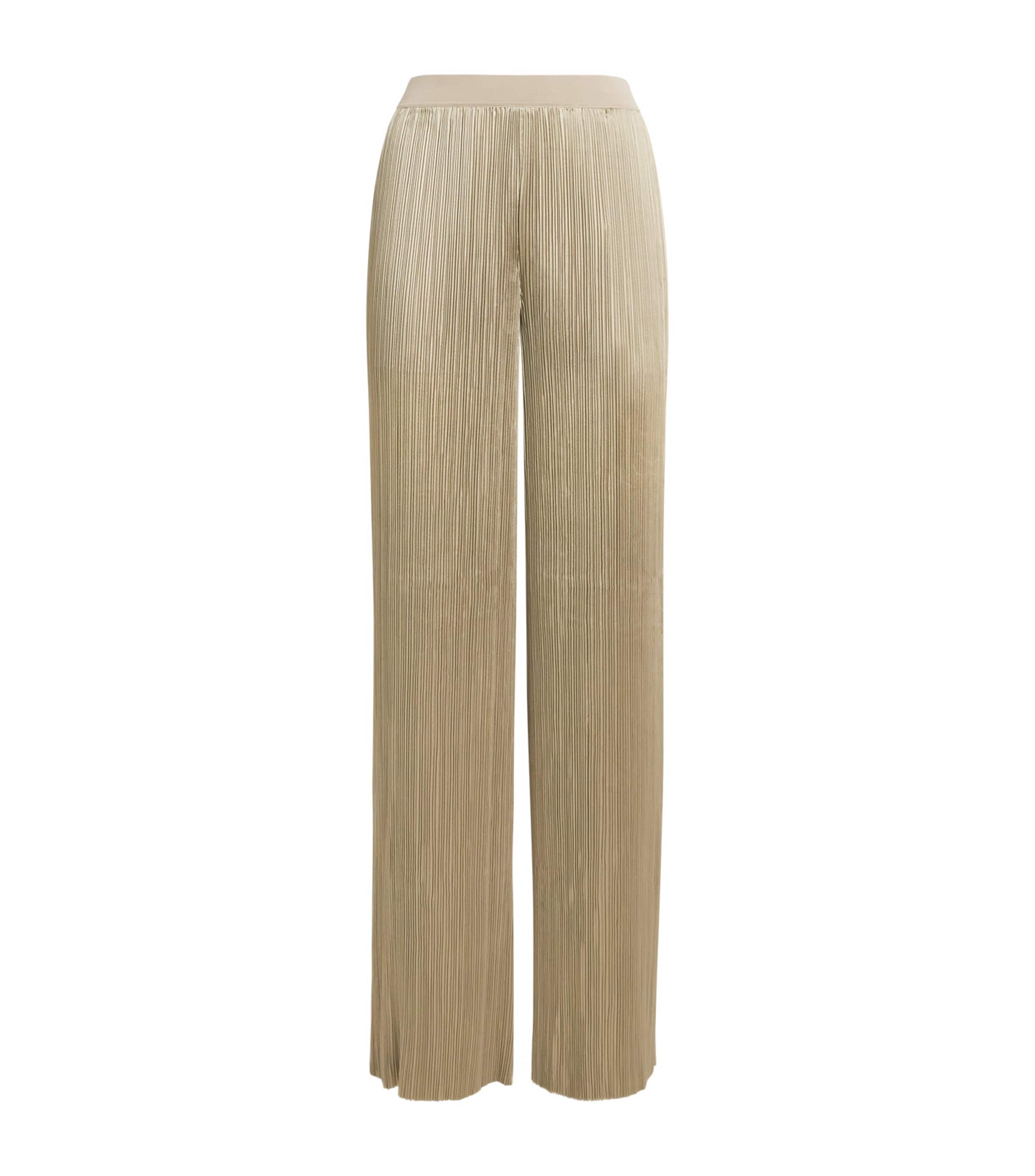 Joseph Womens Satin Amber Wide-Leg Trousers Powder Image 1